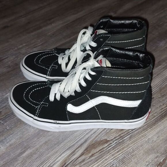 Vans Sk8 Hi-tops Black White Skater W 7 M 5.5 Excellent condition - Picture 3 of 7